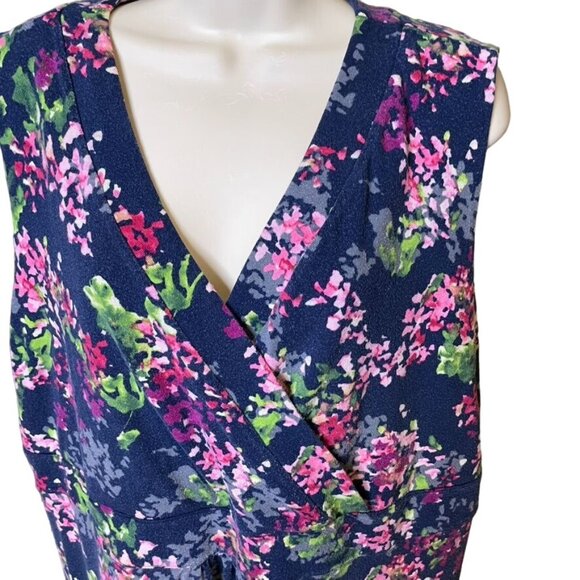 Lands End Long Sleeveless Floral Dress Faux Wrap Around Bodice Plus Size 3X u - Picture 3 of 10